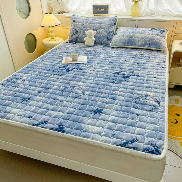91家纺网 家纺一手货源 找家纺 眠势力 2025新款牛奶绒床垫保防滑床护垫床褥学生垫子可机洗 星辰大海