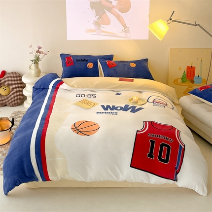 91家纺网 家纺一手货源 找家纺 星座家纺 2025新款大版卡通牛奶绒四件套 灌篮高手