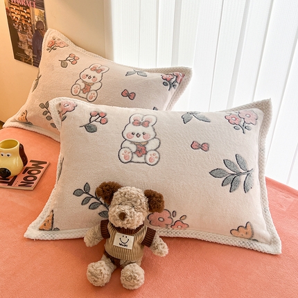 91家纺网 家纺一手货源 找家纺 （总）倾慕家纺 2024新款加厚保暖6D立体雪花绒系列-单枕套