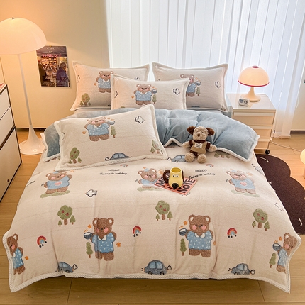 91家纺网 家纺一手货源 找家纺 （总）倾慕家纺 2024新款加厚保暖6D立体雪花绒系列-单被套