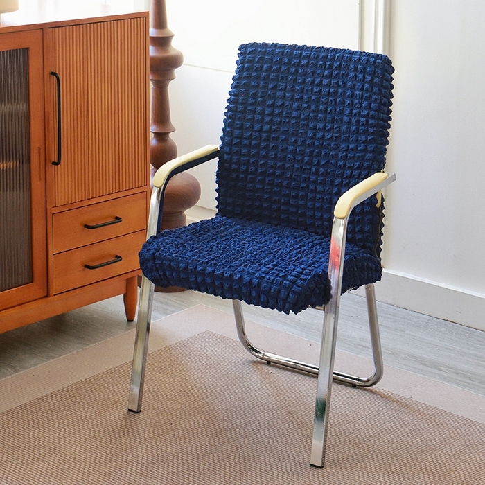 91家纺网 家纺一手货源 找家纺 启博家纺 2024新款泡泡纱办公椅套 宝蓝