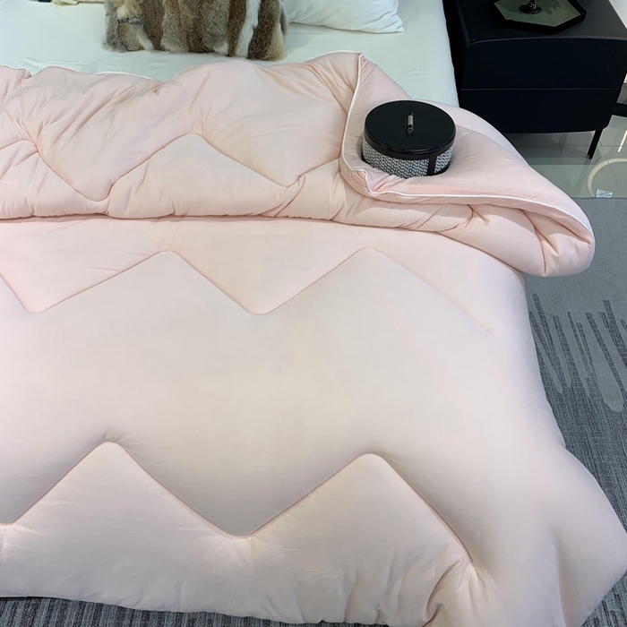 91家纺网 家纺一手货源 找家纺 奈萝家纺 2024新款超柔针织四季恒温春秋被冬被被子被芯 粉色