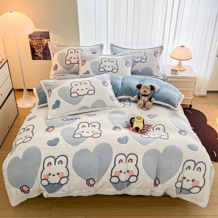 91家纺网 家纺一手货源 找家纺 （总）倾慕家纺 2024新款加厚保暖6D立体雪花绒系列-单被套