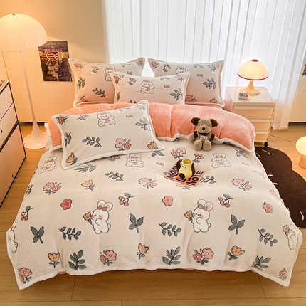 91家纺网 家纺一手货源 找家纺 （总）倾慕家纺 2024新款加厚保暖6D立体雪花绒系列-单被套