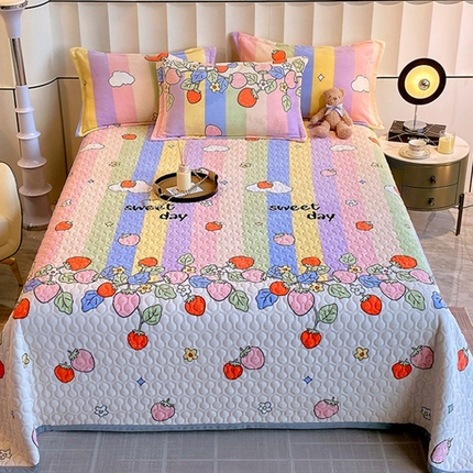 91家纺网 家纺一手货源 找家纺 （总）凯儿 2025新款A类牛奶绒印花单床盖三件套