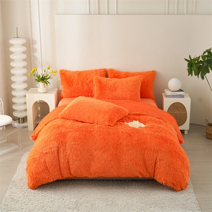 91家纺网 家纺一手货源 找家纺 （总）品尚嘉家纺2025新款纯色水貂绒四件套长毛绒保暖套件