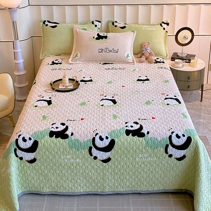 91家纺网 家纺一手货源 找家纺 （总）凯儿 2025新款A类牛奶绒印花单床盖三件套