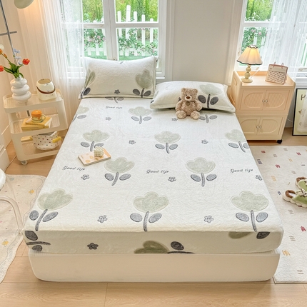 91家纺网 家纺一手货源 找家纺 （总）恋佳居 2025新款加厚雪花绒印花床笠