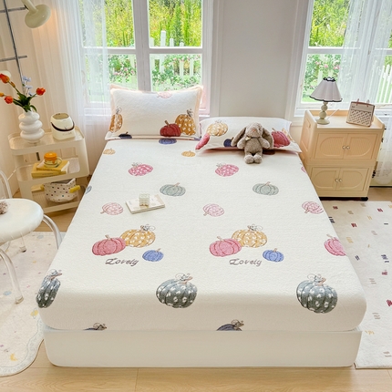 91家纺网 家纺一手货源 找家纺 （总）恋佳居 2025新款加厚雪花绒印花床笠