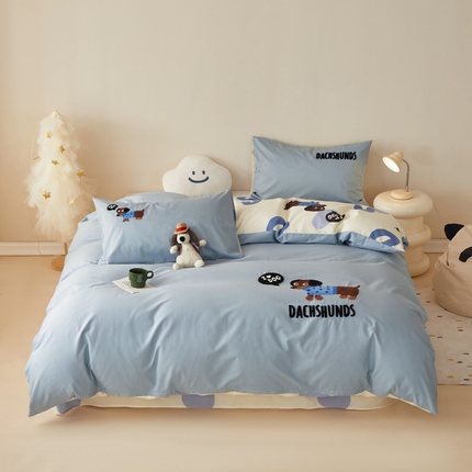 91家纺网 家纺一手货源 找家纺 （总）怡家居 2024新款全棉印花加绣花四件套