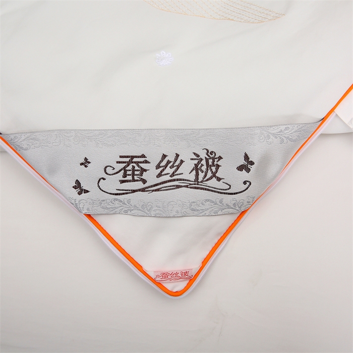 91家纺网 家纺一手货源 找家纺 恒鑫 2025新款全棉绣花桑蚕丝冬被春秋被拉链二合一子母被 月光白