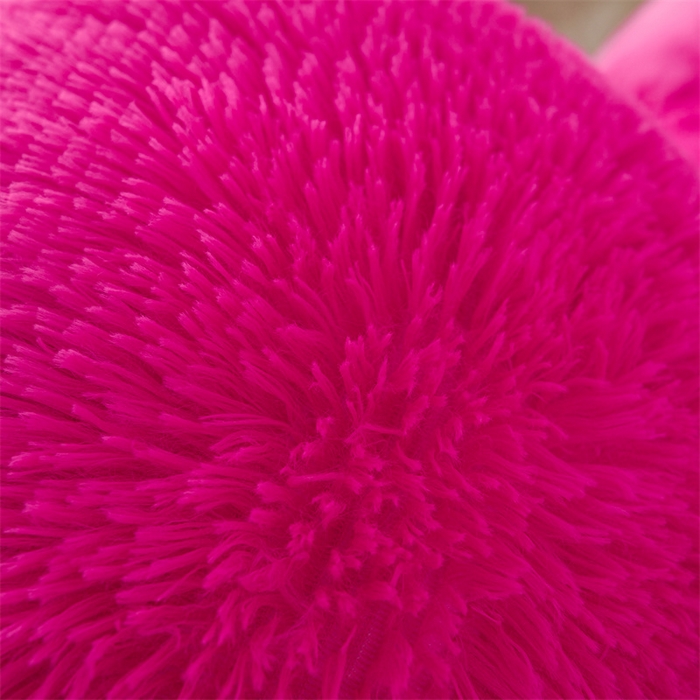 91家纺网 家纺一手货源 找家纺 品尚嘉家纺2025新款纯色水貂绒四件套长毛绒保暖套件玫红