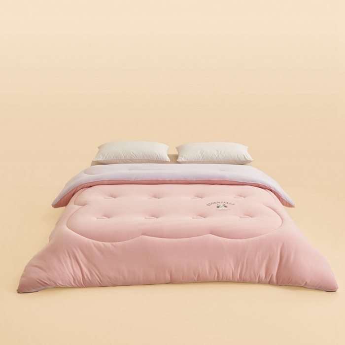 91家纺网 家纺一手货源 找家纺 2024新款b类针织德绒猫猫大豆冬被被子被芯 猫猫被-纱粉