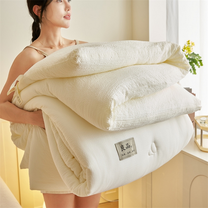 91家纺网 家纺一手货源 找家纺 （总）子由 2024新款b类韩系邹邹格大豆纤维冬被被子被芯