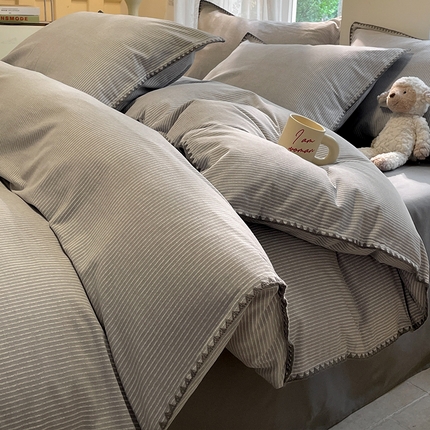 91家纺网 家纺一手货源 找家纺 （总）蓝邻家纺 2025秋冬新款加厚全棉磨毛贝壳边四件套系列