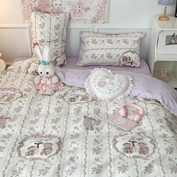 91家纺网 家纺一手货源 找家纺 昔可 2024新款13070全棉四件套系列（第三批） 曼塔小熊