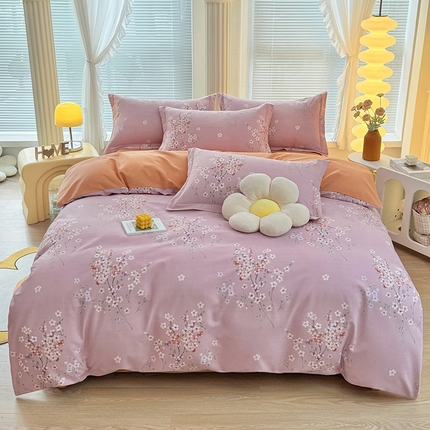 91家纺网 家纺一手货源 找家纺 （总）优尚家纺 2025新款全棉磨毛纯棉喷气印花清新轻奢款四件套