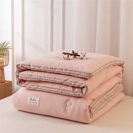 91家纺网 家纺一手货源 找家纺 （总）2024新款无印风棋盘格立体边大豆纤维冬被 风格二