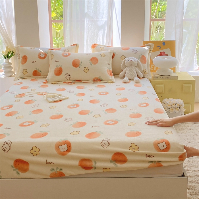 91家纺网 家纺一手货源 找家纺 凯儿家纺  2024新款加厚高克重印花系列单床笠 心想事成