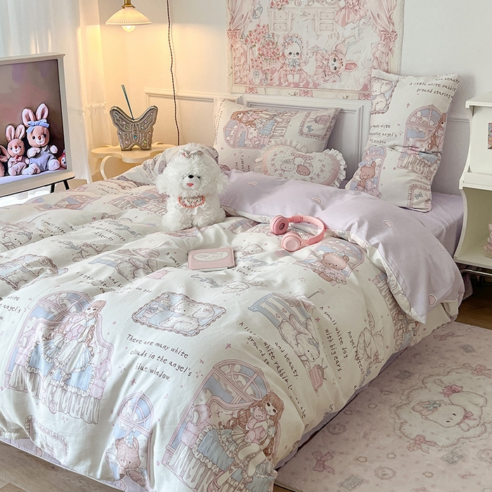 91家纺网 家纺一手货源 找家纺 昔可 2024新款13070全棉四件套系列（第三批） 芭比洋娃娃