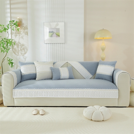 91家纺网 家纺一手货源 找家纺 （总）2024新款轻法式奶油风柔软雪尼沙发垫-奶油泡芙