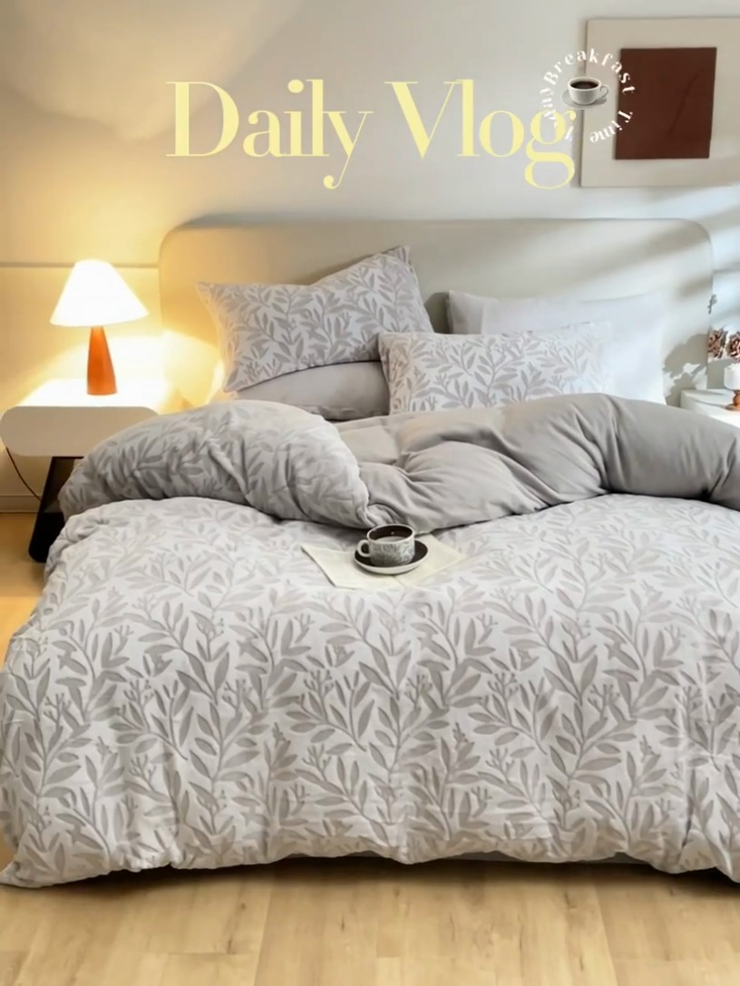 91家纺网 家纺一手货源 找家纺 三朵家纺 2024新款立体浮雕保暖加厚四件套 秋思-卡其