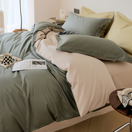 91家纺网 家纺一手货源 找家纺 （总）EH家居 2024新款长绒棉拼色四件套系列--常规版