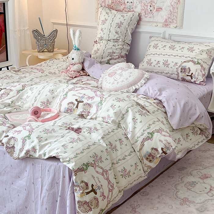 91家纺网 家纺一手货源 找家纺 昔可 2024新款13070全棉四件套系列（第三批） 曼塔小熊