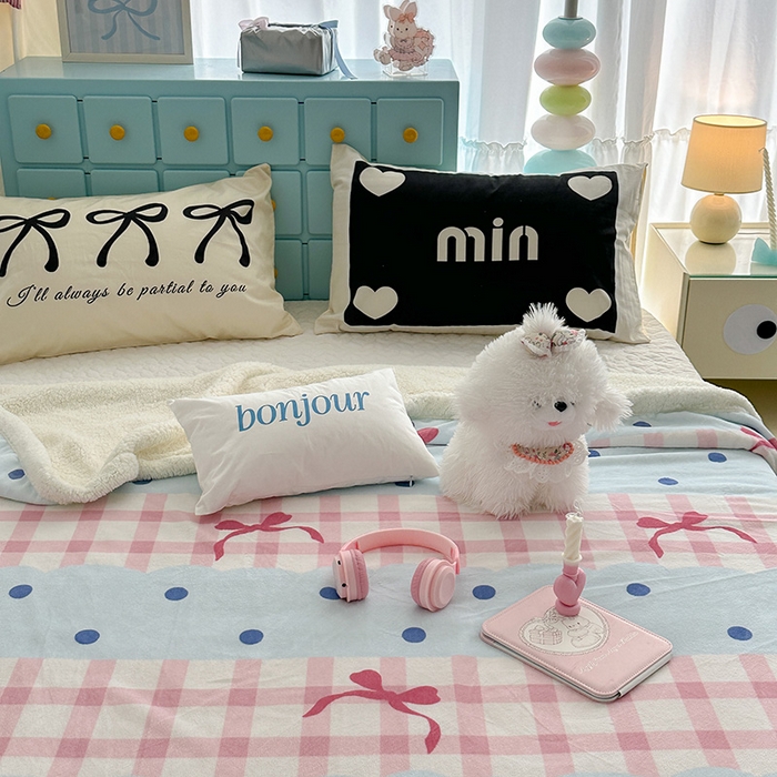 91家纺网 家纺一手货源 找家纺 昔可家纺 2024新款羊羔绒牛奶绒毛毯系列（三）-ins小清新系列 芭蕾美学