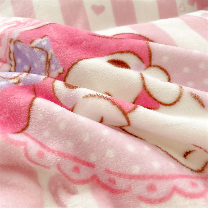 91家纺网 家纺一手货源 找家纺 2024新款三丽鸥牛奶绒小版四件套 甜甜美乐蒂专版