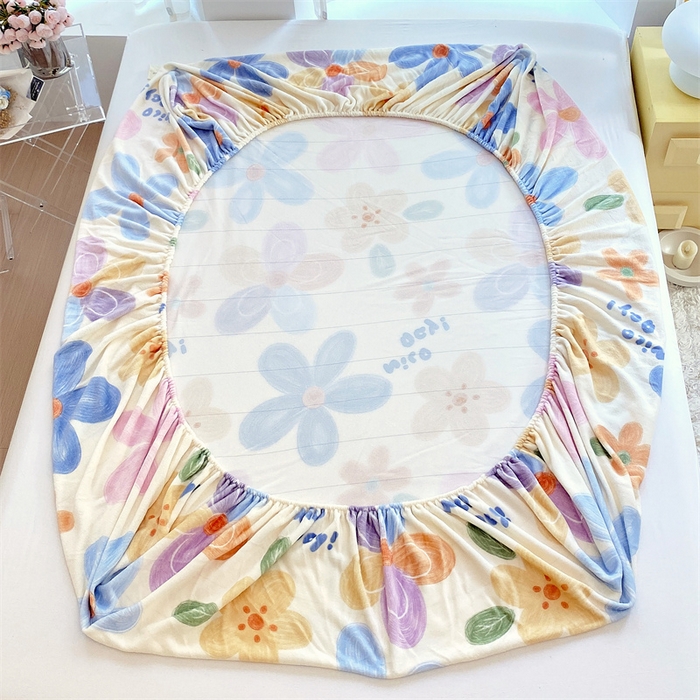 91家纺网 家纺一手货源 找家纺 凯儿家纺  2024新款加厚高克重印花系列单床笠 花香油彩