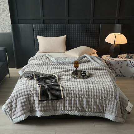 91家纺网 家纺一手货源 找家纺 （总）源舜家纺 2025新款纯色豆豆被毛毯