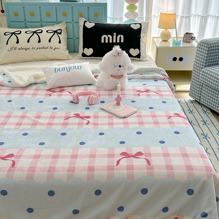 91家纺网 家纺一手货源 找家纺 昔可家纺 2024新款羊羔绒牛奶绒毛毯系列（三）-ins小清新系列 芭蕾美学