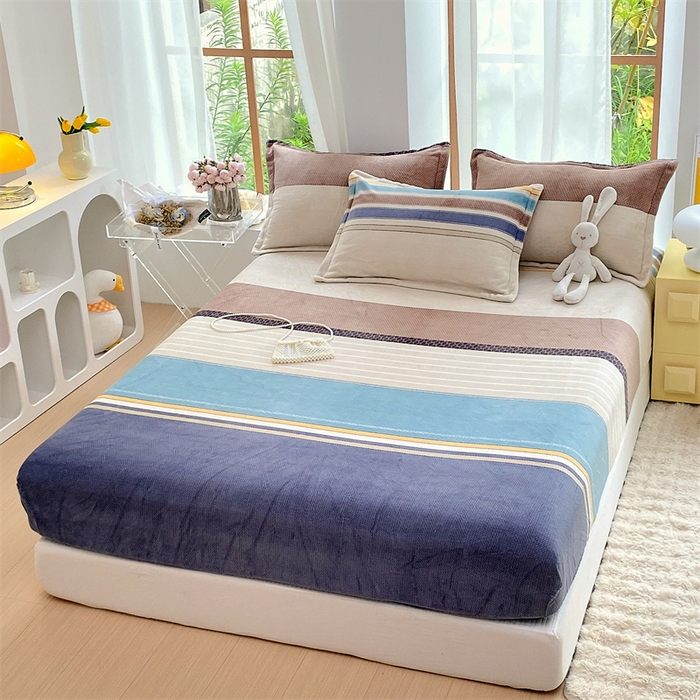 91家纺网 家纺一手货源 找家纺 凯儿家纺  2024新款加厚高克重印花系列单床笠 莫兰迪-兰