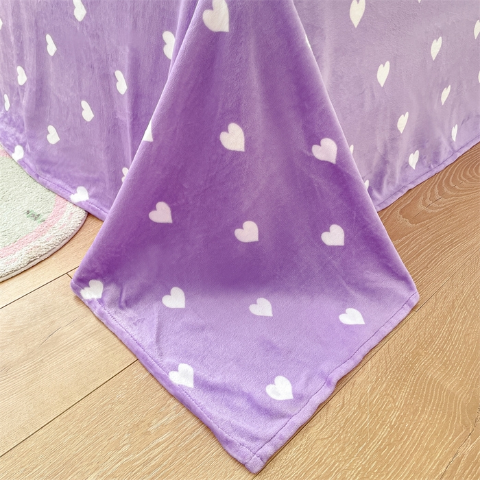 91家纺网 家纺一手货源 找家纺 2024新款三丽鸥牛奶绒小版四件套 库洛米之心-专版