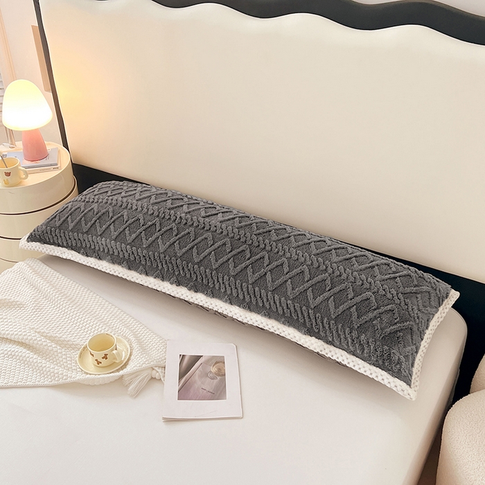 91家纺网 家纺一手货源 找家纺 梦舒羽 2025新款220克高克重塔芙绒枕套1.8m枕芯套情侣1.5枕头套 至尊灰