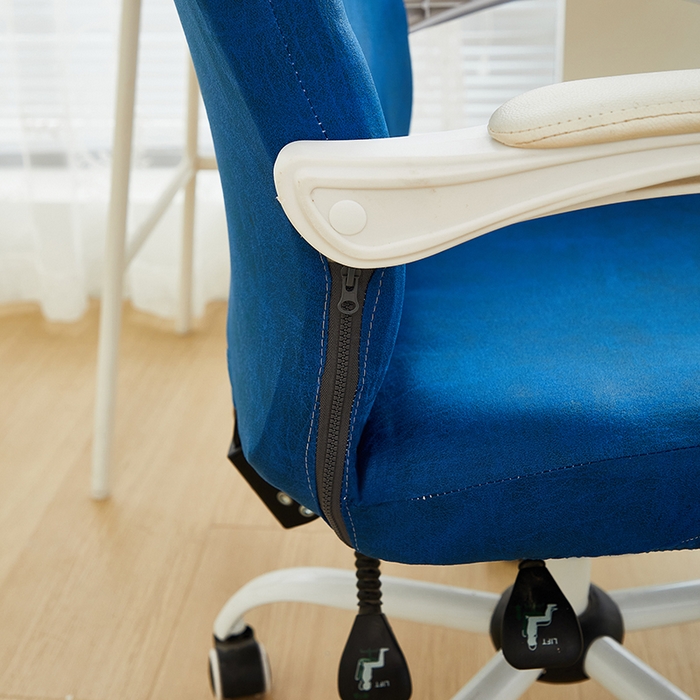 91家纺网 家纺一手货源 找家纺 丝绮鹿 2024新款防水皮革办公椅套拉链款 海蓝