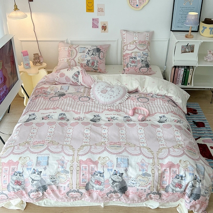 昔可 2024新款13070全棉四件套系列（第三批） 猫咪的梳妆室