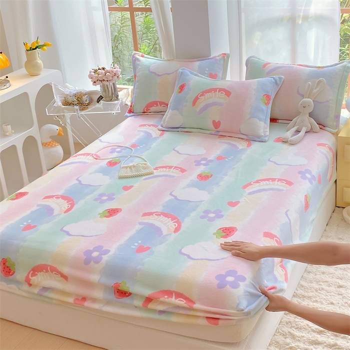 91家纺网 家纺一手货源 找家纺 凯儿家纺  2024新款加厚高克重印花系列单床笠 云间光彩