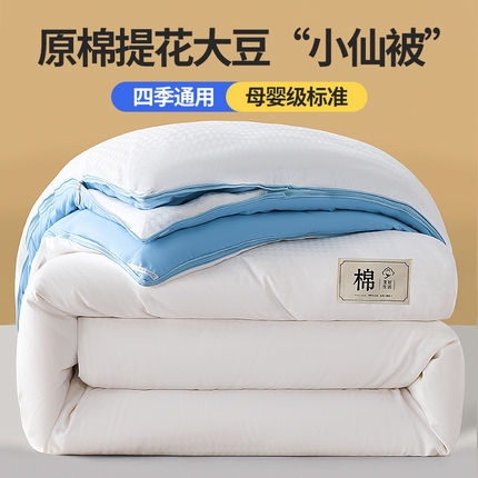 91家纺网 家纺一手货源 找家纺 总好宜2025新款原棉双拼提花大豆被二合一拉链款子母被春秋冬被子夏被学生宿舍被褥
