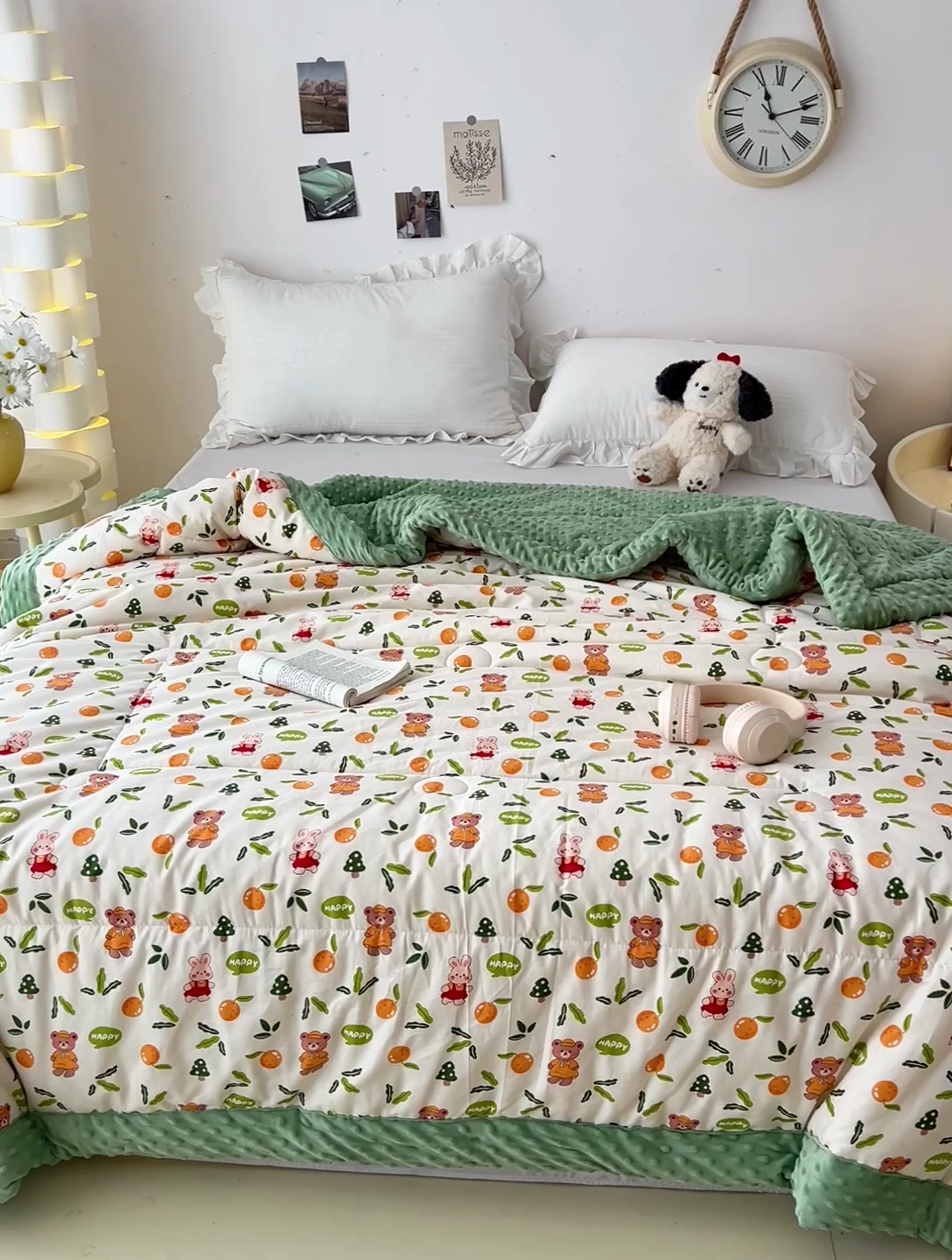 91家纺网 家纺一手货源 找家纺 宜梦家居【需要买家秀请联系老板】 2025新款A类纯棉婴儿绒豆豆被四季夏凉春秋被子冬被芯 熊熊橘子