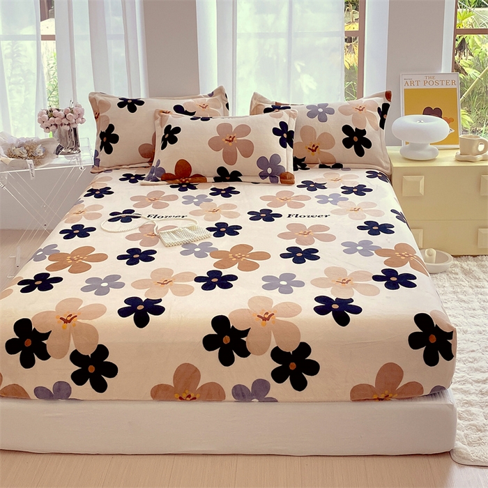 91家纺网 家纺一手货源 找家纺 凯儿家纺  2024新款加厚高克重印花系列单床笠 落樱缤纷