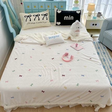 91家纺网 家纺一手货源 找家纺 （总）昔可家纺 2024新款羊羔绒牛奶绒毛毯系列（三）-ins小清新系列