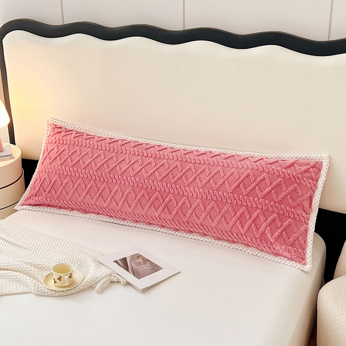 91家纺网 家纺一手货源 找家纺 梦舒羽 2025新款220克高克重塔芙绒枕套1.8m枕芯套情侣1.5枕头套 温柔粉