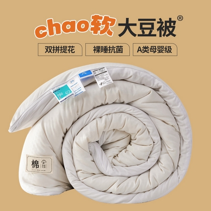 91家纺网 家纺一手货源 找家纺 总好宜2025新款原棉双拼提花大豆被二合一拉链款子母被春秋冬被子夏被学生宿舍被褥