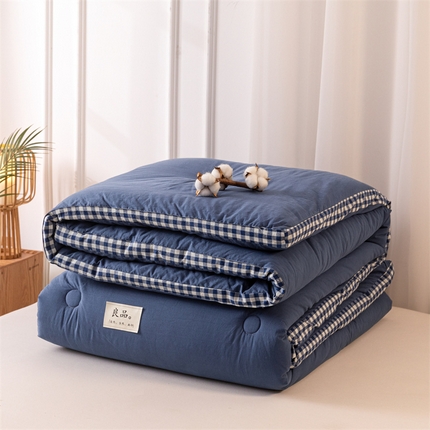 91家纺网 家纺一手货源 找家纺 （总）2024新款无印风棋盘格立体边大豆纤维冬被 风格二