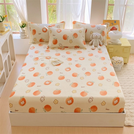 91家纺网 家纺一手货源 找家纺 凯儿家纺  2024新款加厚高克重印花系列单床笠 心想事成