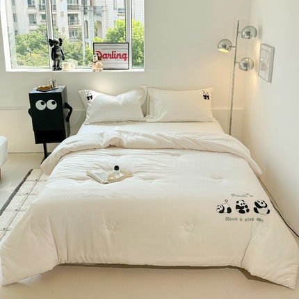 91家纺网 家纺一手货源 找家纺 （总）莱登卡奴 2025春夏款A类全棉水洗棉提花刺绣款大豆被