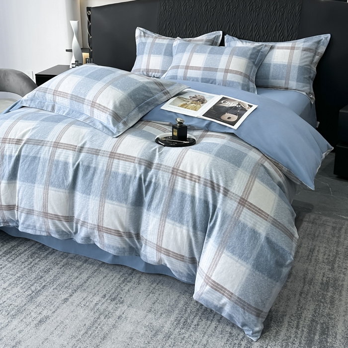 91家纺网 家纺一手货源 找家纺 2025新款全棉加厚生态磨毛印花四件套-基础款 宾利兰格