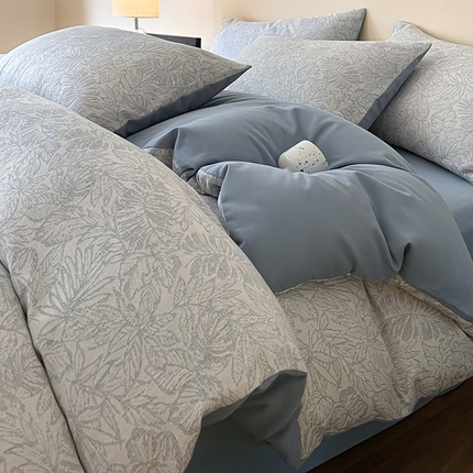 91家纺网 家纺一手货源 找家纺 （总）蓝邻家纺 2025新款色织三层纱磨毛四件套系列